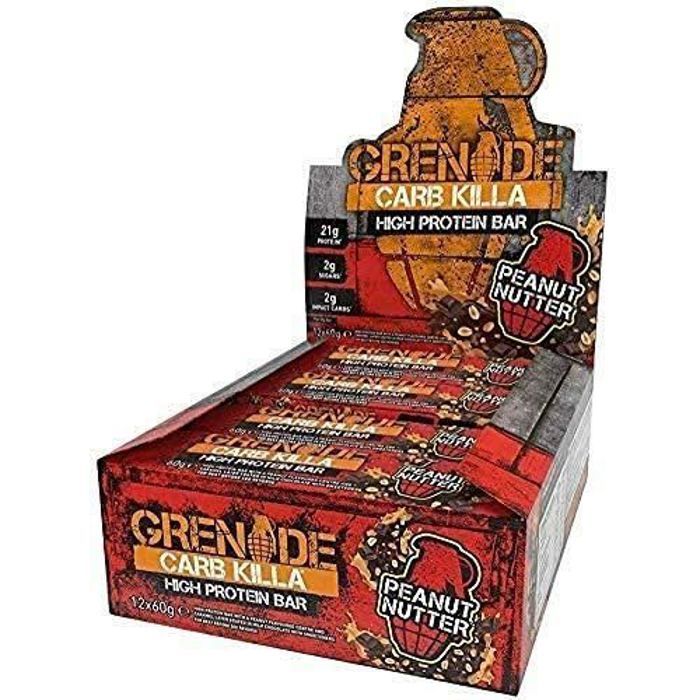 Grenade Carb Killa Barre Hyperprotéinée à Faible Teneur en Glucides 12 x 60g - Peanut Nutter