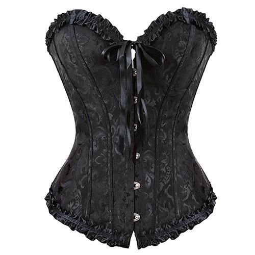Lingerie Sexy Jacquard à lacets taille arrière formateur Corset haut