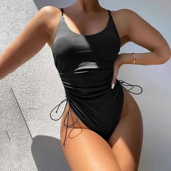 Nouveau mode Bikini une pièce Sexy dos nu fronde petit maillot de bain