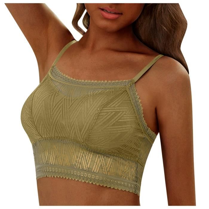 Femmes Strappy Lingerie Floral Sheer Lace Bralette Soutien Gorge