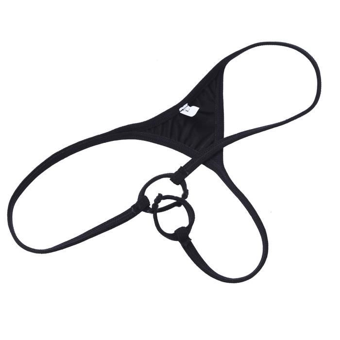 Hommes Sexy Sissy Lingerie En Cuir Verni Lastique Taille Basse String