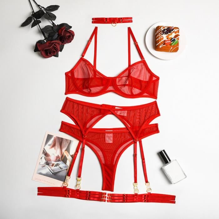 Ensemble De Lingerie Sexy Dames Lingerie Sexy Couleur Unie Creux