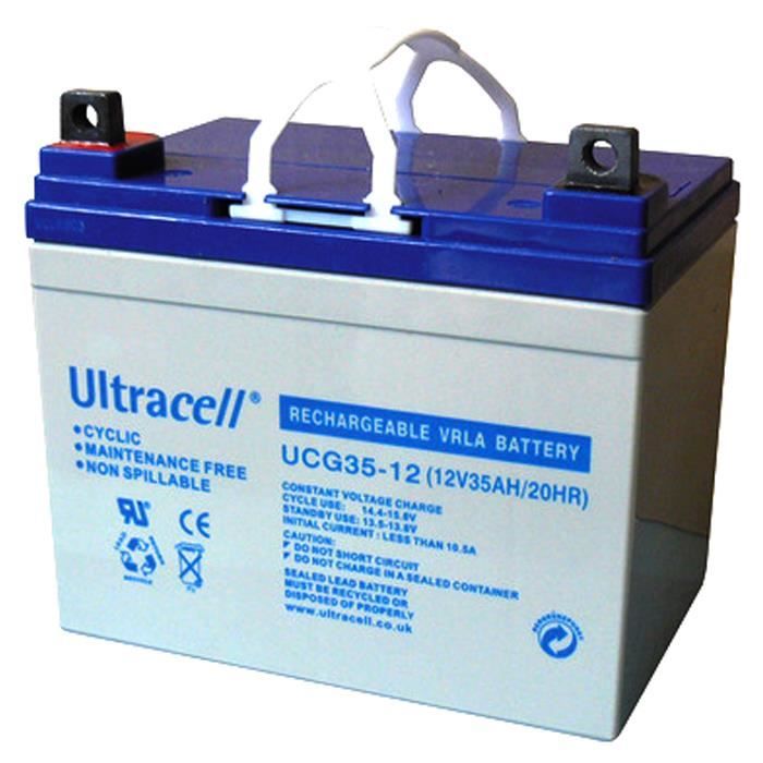 Batterie plomb gel rechargeable accumulateur solaire energie electrique - 12V 35AH