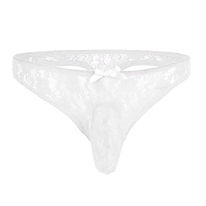 Sasaquoy Culotte Slip Sexy Lingerie Homme Dentelle Florale Semi