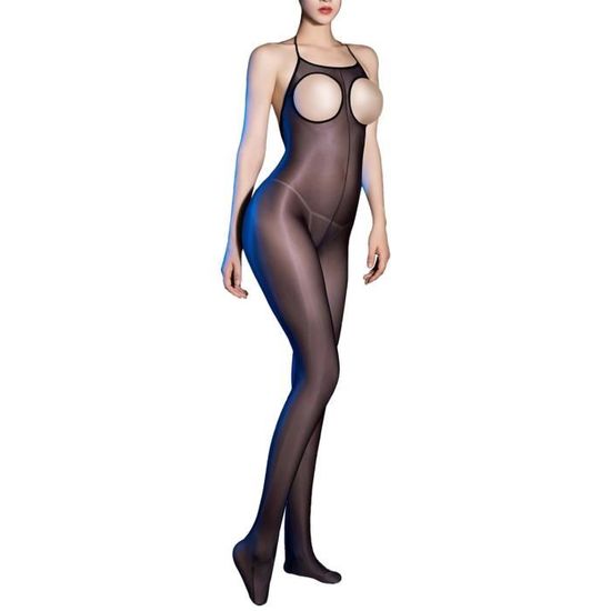 Yizyif Bodystocking Femme Sexy Ouvert Entrejambe Lingerie Sein Nu