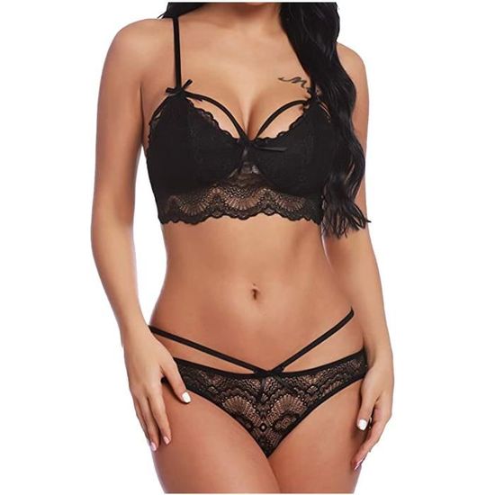 Femmes Mode Élégante Sexy Lingerie Dentelle Gaze Sous Vêtements Body