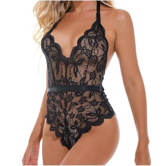 Femmes Mode L Gante Sexy Lingerie Dentelle Gaze Sous V Tements Body
