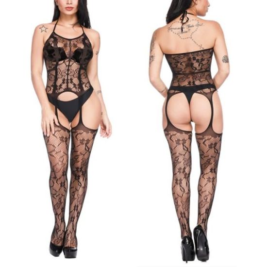 Bas De Lingerie Fishnet Bodys Sexy Nuisettes Bodystocking Effet Porte