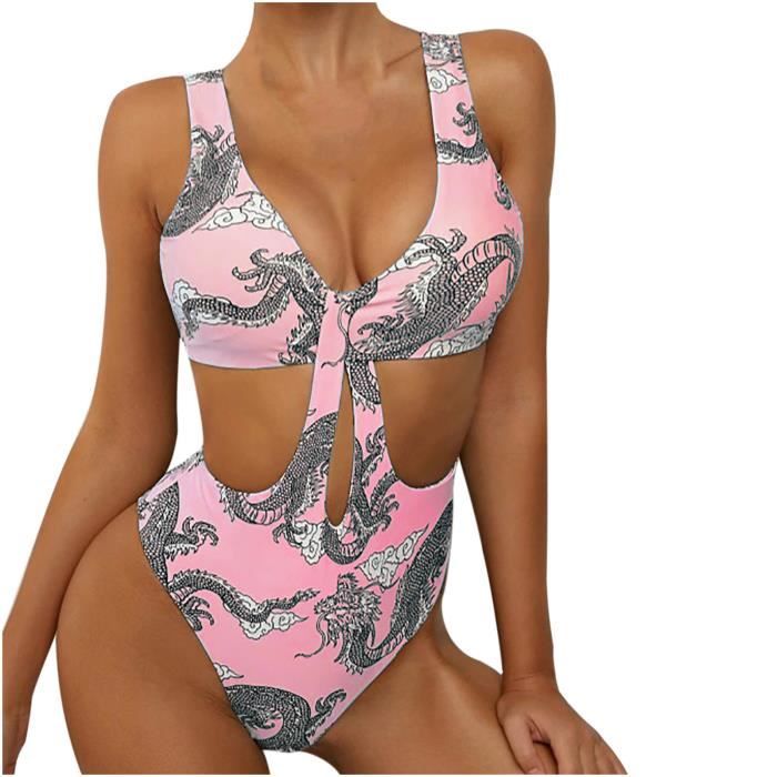 Ou Maillot De Bain Femme Une Pi Ce En Bikini Push Up Rembourr Pour Rose Rose Cdiscount Pr T