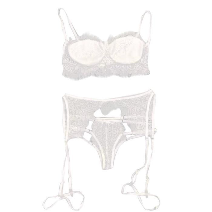 Pc Femmes Dentelle Sexy Lingerie Bretelles Soutien Gorge Et Culotte