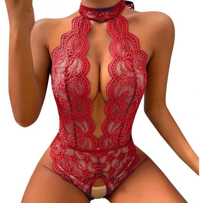 Ensemble Lingerie Sexy Femme Lingerie Une Pi Ce En Dentelle D Collet En V Sexy Teddy Lingerie