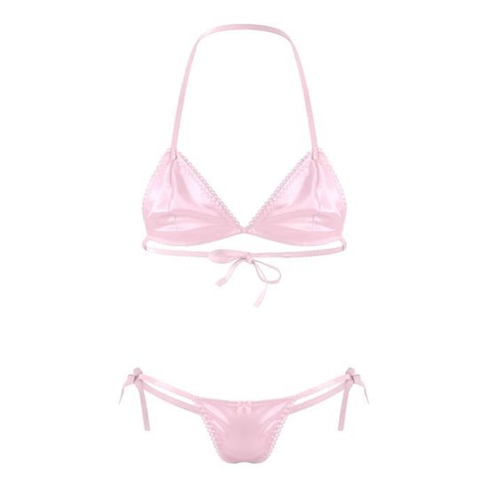 Iixpin Ensemble Lingerie Sissy Homme Sexy Bikini Dos Nu Sous V Tement