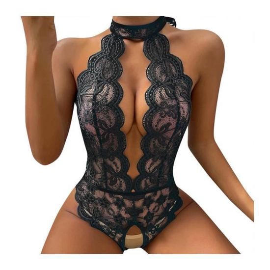 Ensemble Lingerie Sexy Femme Lingerie Une Pièce en Dentelle Décolleté