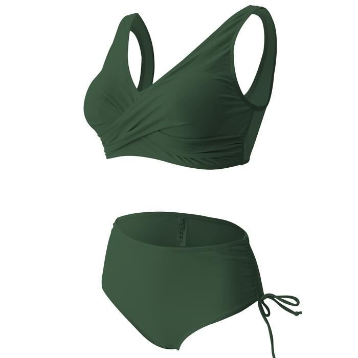 Femme Maillot De Bain Pi Ces Multicolore Push Up Tankini Slim Taille Haute Bikini Classique