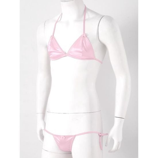 Iixpin Ensemble Lingerie Sissy Homme Sexy Bikini Dos Nu Sous V Tement