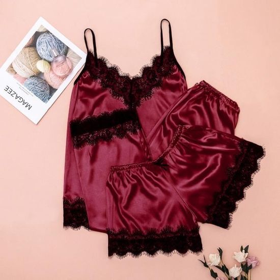 Pc Femmes Dentelle Satin V Tements De Nuit Lingerie Camisole Bow