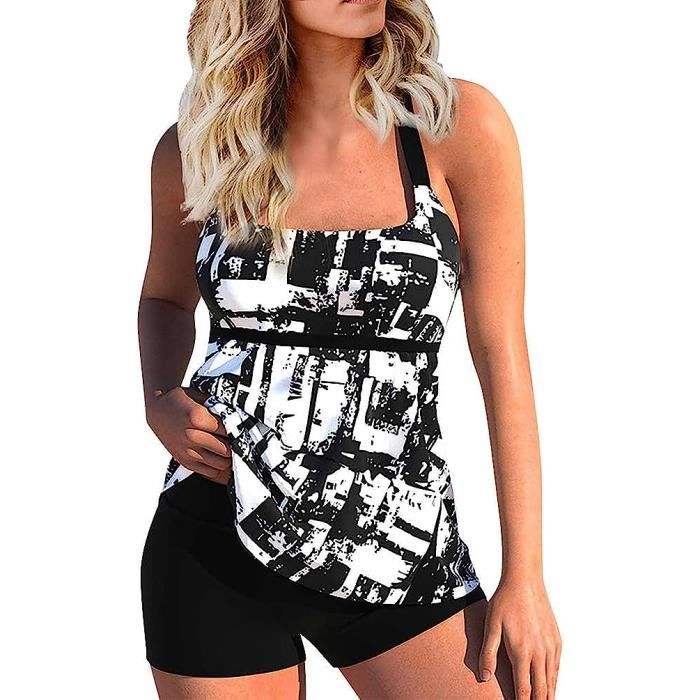 Maillot De Bain Pi Ces Femme Tankini Ensembles Maillots Taille Haute Push Up Bikini Set Grande
