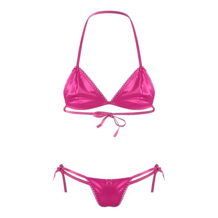 Iixpin Ensemble Lingerie Sissy Homme Sexy Bikini Dos Nu Sous V Tement