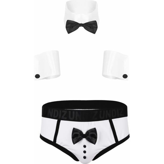 Yizyif Ensemble Lingerie Homme Sexy Coquine Costume Serveur Tenue