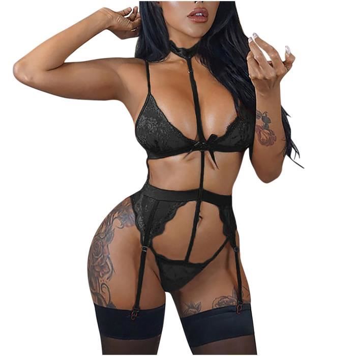 Femmes Mode L Gante Sexy Lingerie Dentelle Gaze Sous V Tements Body