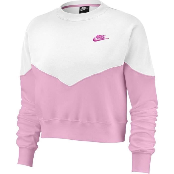 HAUT FLEECE SPORTSWEAR BLANC/ROSE FEMME 2020