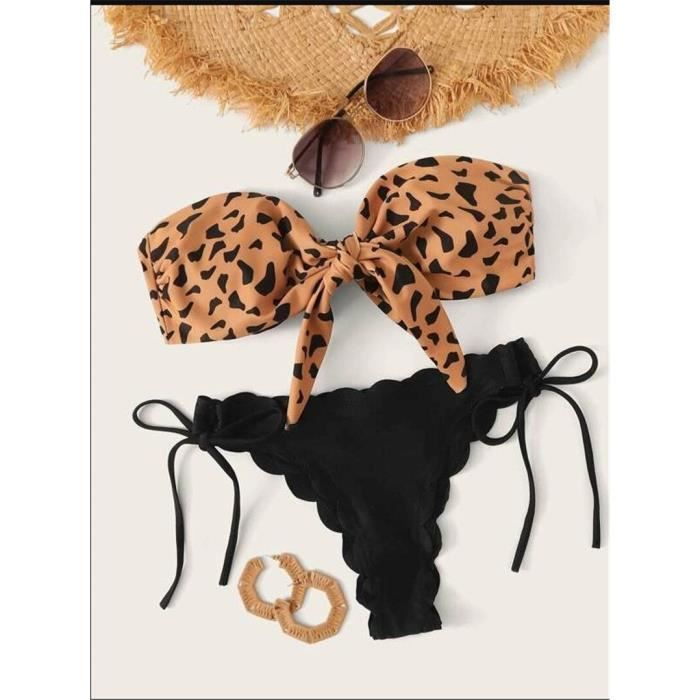 Maillot De Bain Plage Bikini Femme Sexy Avant Lacets Cravate
