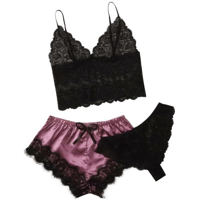 Nouveau Sexy Dentelle Lingerie Sous V Tements En Soie V Tements De Nuit