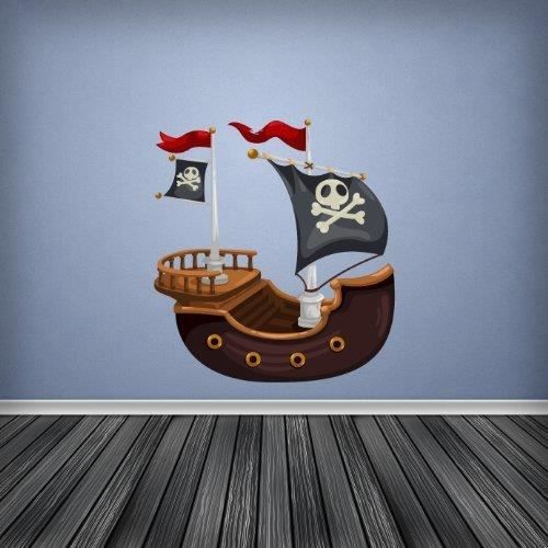 XM4650-10898&Couleur Complète Pirate Bateau Chambre à Coucher Garçons Nurserie Autocollant Mural Décoration Chambre D'Enfa