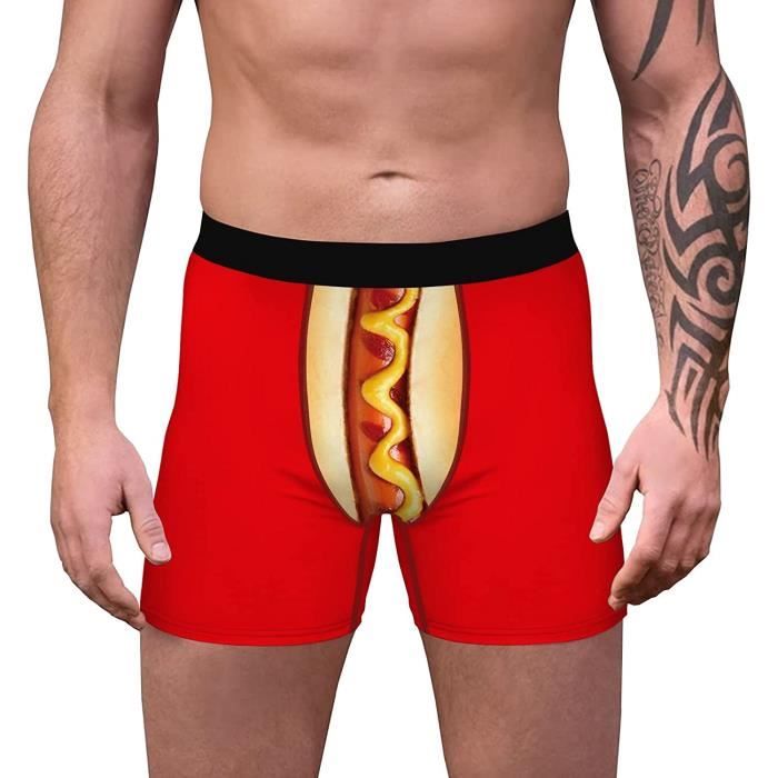BOXER SHORTY Noël Rouge Boxer Homme Nuisette Sexy Erotique Lingerie