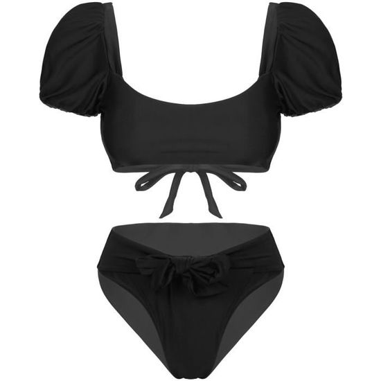 Iiniim Femme Ensemble De Bikini Sexy Bandeau Slip Taille Haute Maillot