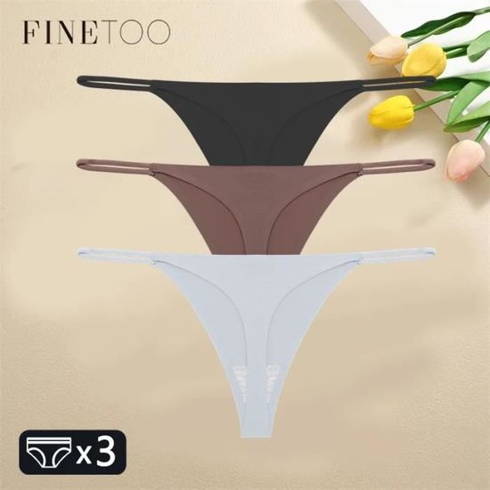 Culotte Slip Finetoo Culotte Bikini Sans Bretelle Pour Femme Tongs Sexy Sans Couture Taille