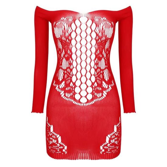 Iiniim Femme Sexy Lingerie R Sille Bodystocking Mini Robe Sexy