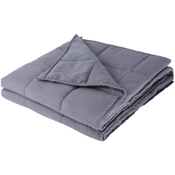 Couverture Lestée Couverture Pondérée 9,1 kg avec Housse Amovible, Couverture de Gravité pour Soulager Insomnie Stresse 152x203 cm