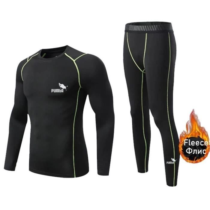 Ensemble De Lingerie Sous V Tements Thermiques Molletonn S D Hiver Pour Hommes Chemise Pantalon