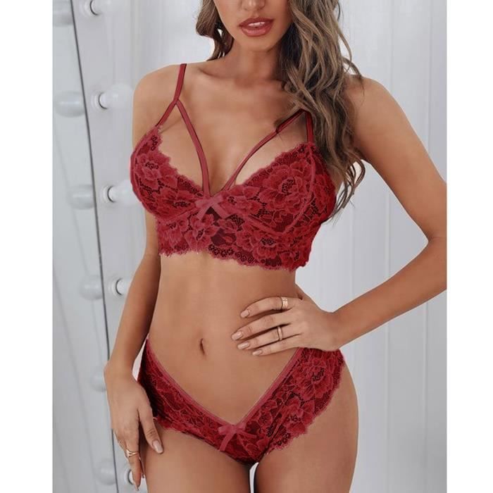 Ensemble De Sous V Tements En Dentelle Femmes Plus La Taille Lingerie Corset Dentelle Floral