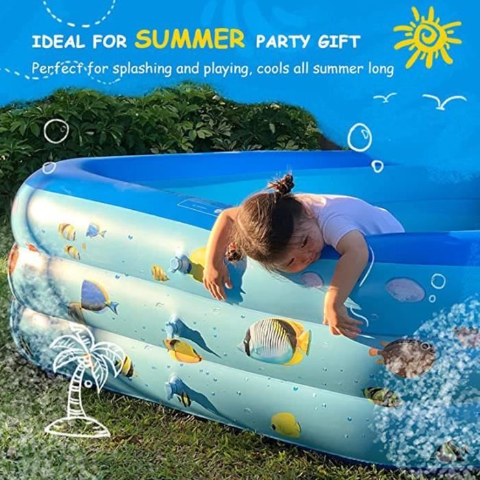 Piscine gonflable familiale bleue rectangulaire 305 x 175 x 55 cm