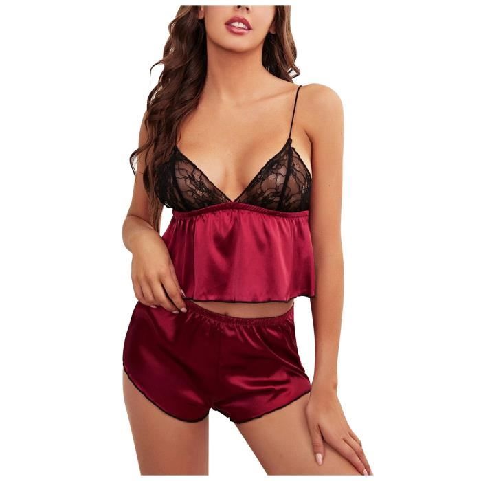 Mesdames Mode Sexy Lingerie Dentelle Creux Exquis Soutien Gorge Short