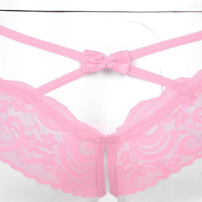 Yizyif String Homme Sexy Ouvert Tanga Dentelle Slip Gay Lingerie Sissy