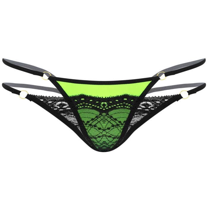 Yoojia Homme String Dentelle Sissy Slip Taille Basse Erotique Lingerie De Nuit Sous V Tement