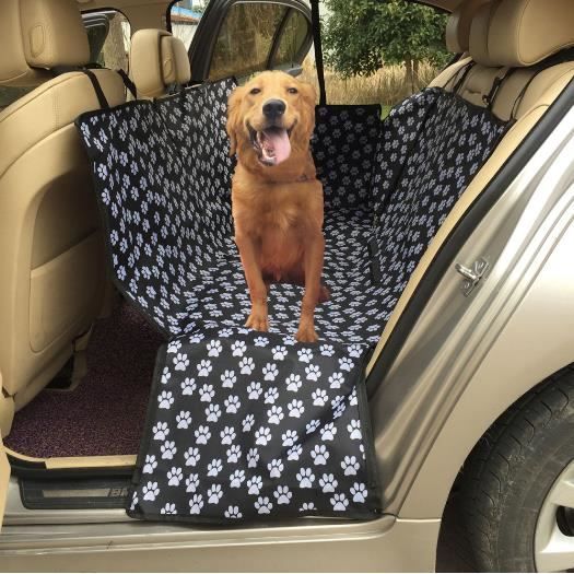 Housse de Siège Auto Chien Voiture Siège de Couvre Étanche Oxford Hamac Voiture Accessoires de Voyage 130*145*40cm Noir