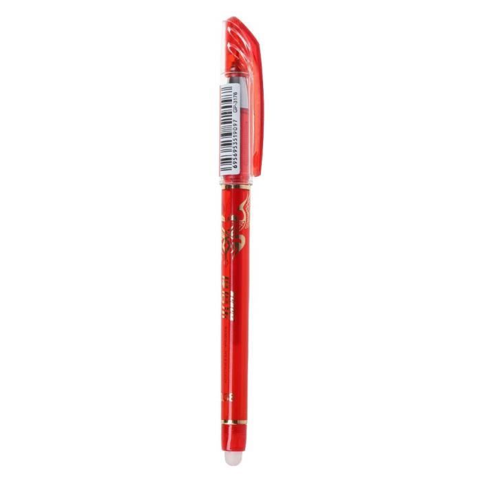Stylo Gel Effaçable, Stylo 4 Couleur Mini Stylo Bille, Stylo Gel Blanc Uni Ball 0.38mm- pour Papeterie Affaire Scolaire (Rouge)S2401