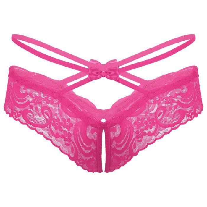 Yizyif String Homme Sexy Ouvert Tanga Dentelle Slip Gay Lingerie Sissy