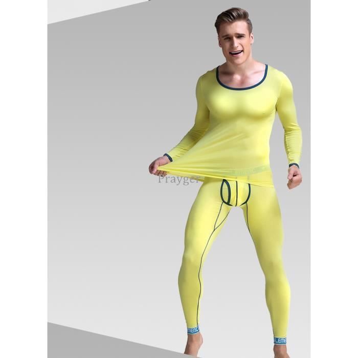 Ensemble De Lingerie Hommes Sous V Tements Thermiques Jeunes Longs