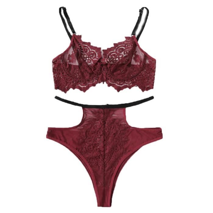 Pc Femmes Sisly Dentelle Sexy V Profond Lingerie Bretelles Soutien