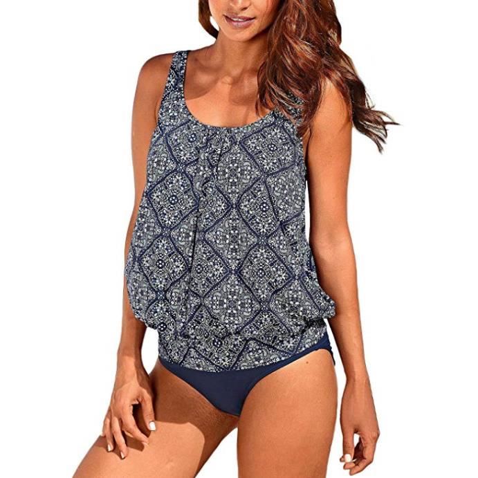 Maillot De Bain Pi Ces Femme Tankini Ensembles Maillots Push Up Bikini Set Imprim Sans