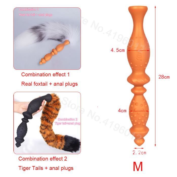 Fox Tail Gold M Plus De Plug Anal Queue De Tigre En Silicone