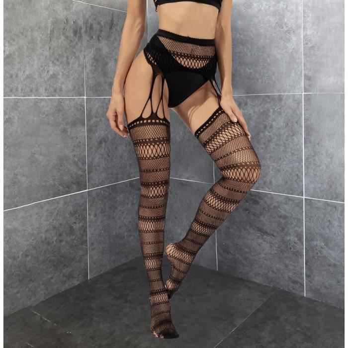 M Collants en résille pour femmes Lingerie sexy jarretelles érotiques