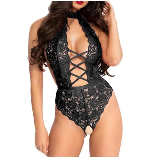 Mesdames Sexy Lingerie Sexy Black Dot Mesh Lace Suit Passion Clothes