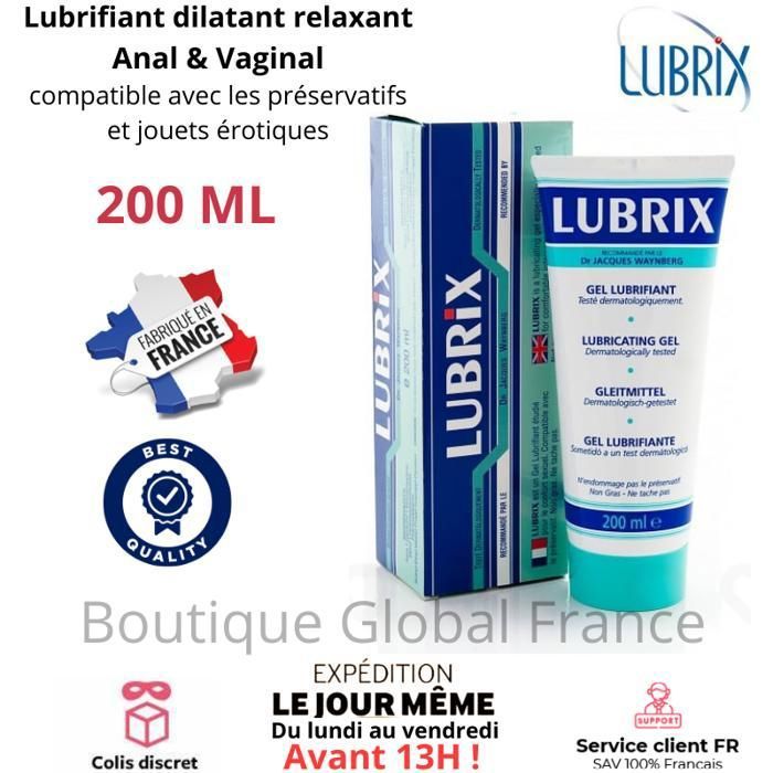 Lubrifiant intime Lubrix Anal Vaginal Fist Fabriqué en France Gel base
