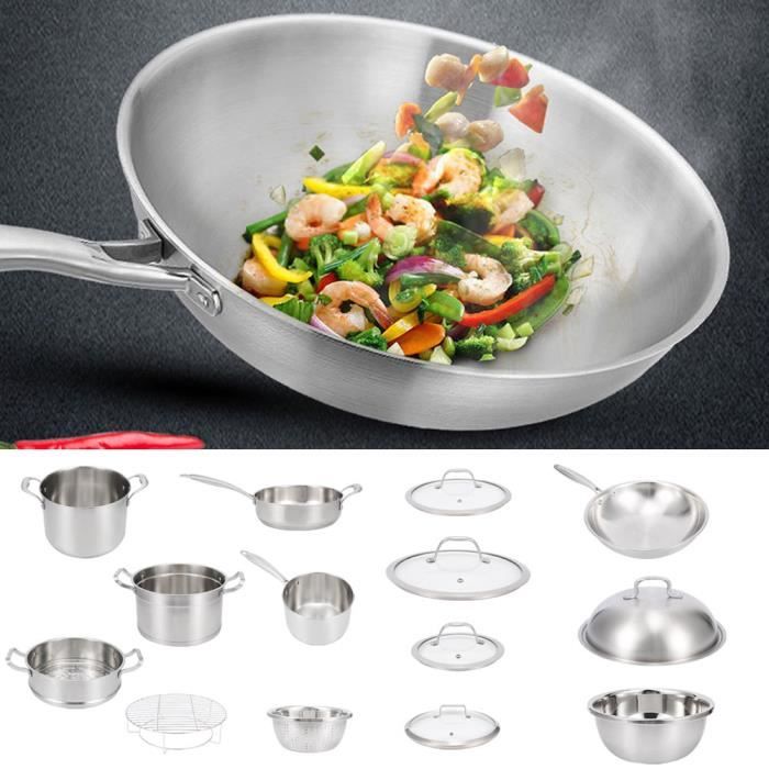 Batterie de Cuisine en Acier Inoxydable 304 Kit d'Accessoires de Marmite de Cuisine Professionnelle HB009 -JIL